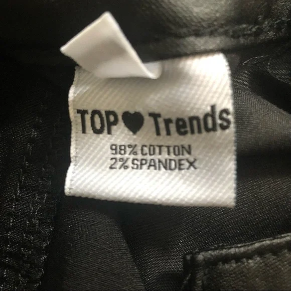 Jeans - Black Leather Look - Picture 4 of 7